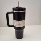 40oz Green & Black Stainless Steel Insulated Tumbler with Handle & Straw