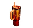 40oz Floral Stainless Steel Insulated Tumbler with Handle & Straw – Vacuum Travel Mug