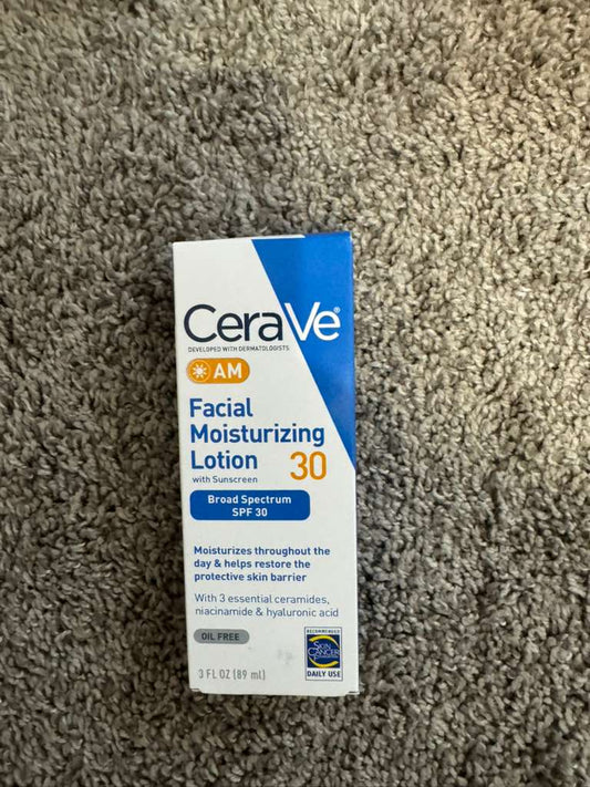 CeraVe AM Morning Facial Moisturizing Lotion SPF 30 Oil-Free with Sunscreen – Daily Face Moisturizer for Normal to Dry Skin