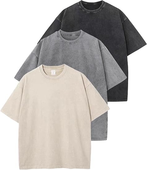 Men Oversized T Shirts Vintage Tee Loose Fit Short Sleeve Casual Streetwear Baggy Washed Unisex Tops