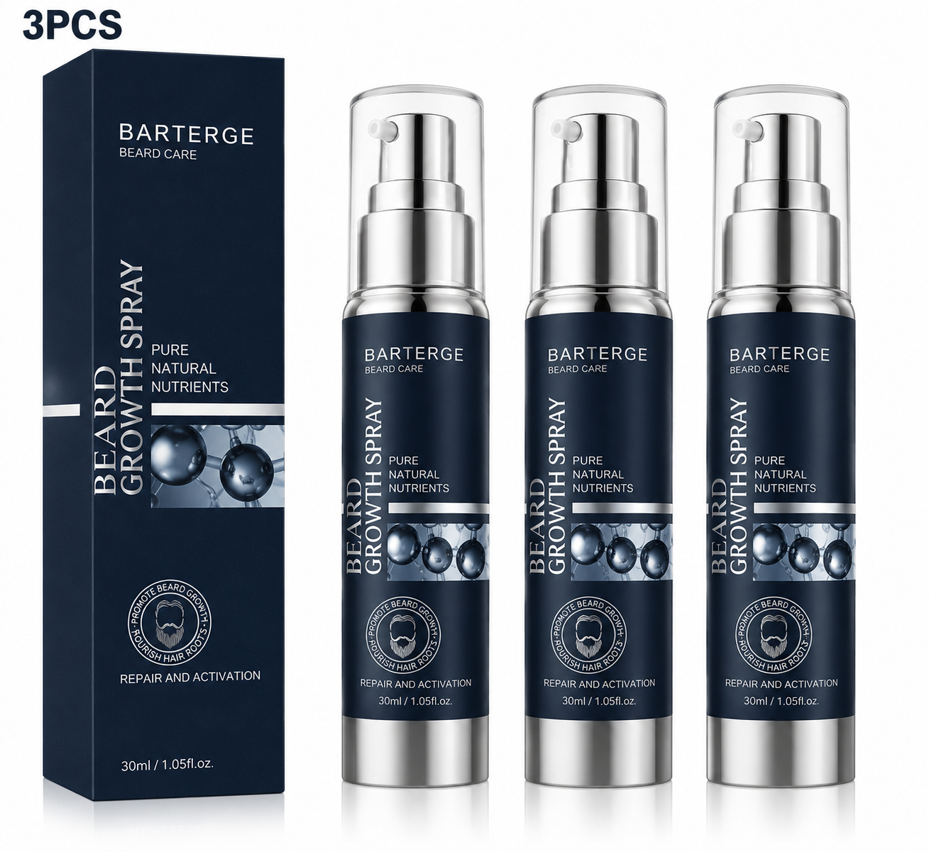 Particle Men's Formula Face Cream – Daily Anti-Aging Moisturizer (3 PCS Value Pack)