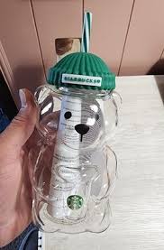 2026 Starbucks Bearista Bear Glass Cup 503ml Limited Edition Tumbler with Straw