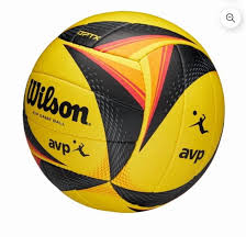 Wilson OPTX AVP Official Beach Volleyball – Black/Yellow | Pro Game Ball | Outdoor Sand Volleyball