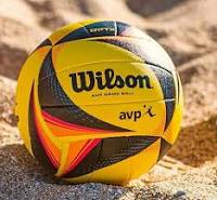 Wilson OPTX AVP Official Beach Volleyball – Black/Yellow | Pro Game Ball | Outdoor Sand Volleyball