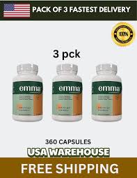 Emma Gut Health Supplement 3 Pack – 180 Capsules for Bloating Relief, Digestive Support & Gut Balance