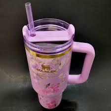 Stanley x LoveShackFancy 40 oz Quencher Tumbler – “Happy Thoughts” FlowState Lid with Straw | Floral Insulated Travel Cup
