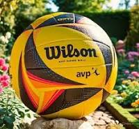 Wilson OPTX AVP Official Beach Volleyball – Black/Yellow | Pro Game Ball | Outdoor Sand Volleyball