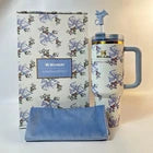 40oz Floral Bow Stainless Steel Insulated Tumbler Gift Set with Handle & Straw