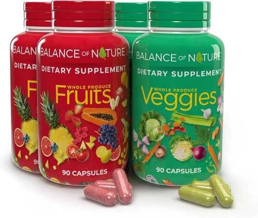 Natures Fruits & Veggies Balance 2 Pack – 90 Fruit & 90 Vegetable Capsules Dietary Supplemen