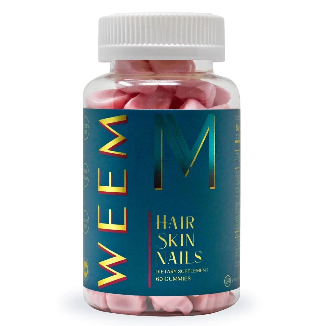 WEEM Hair Skin and Nails Gummies with Biotin – Beauty Support Supplement – 60 Count