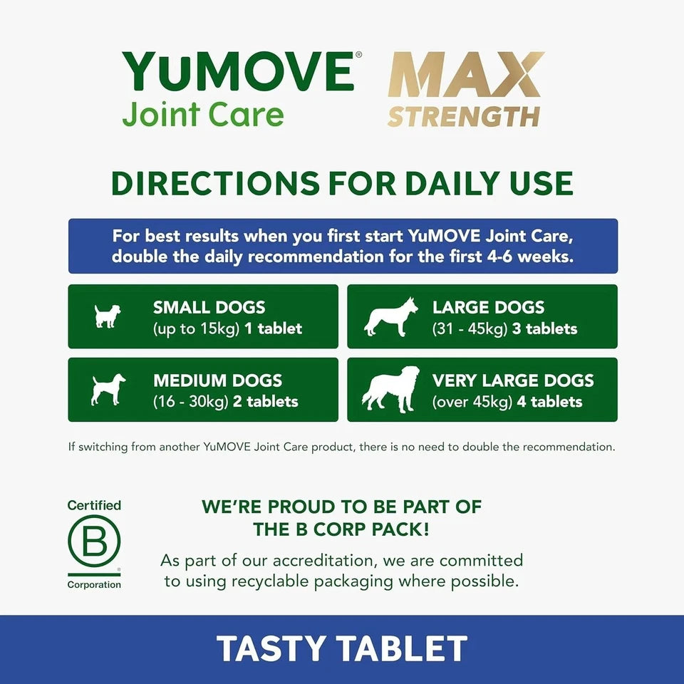 YuMOVE Senior MAX Strength Joint Supplement for Dogs – 120 Tasty Bites for Mobility & Joint Support