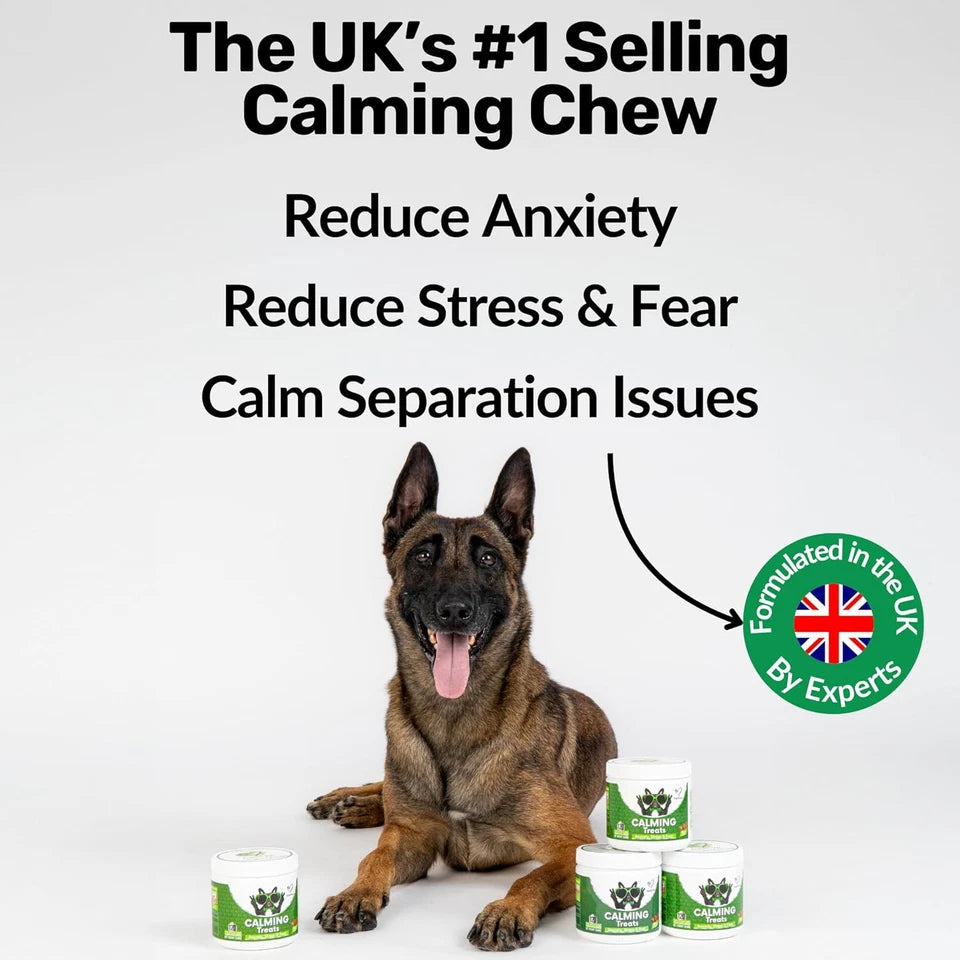 Calming Treats for Dogs – Anxiety, Stress, Barking & Travel Relief – 60 Soft Chews